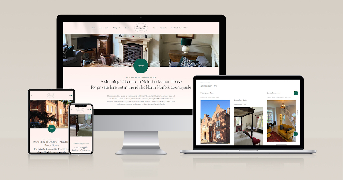 New website for Bessingham Manor designed by Clarity Digital