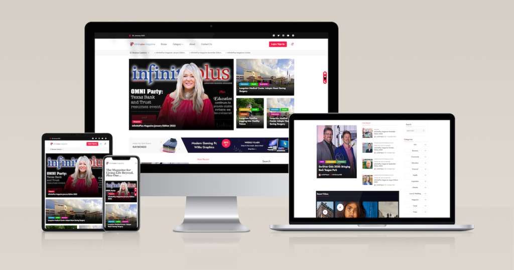 New website for infinitiePlus Magazine designed by Clarity Digital