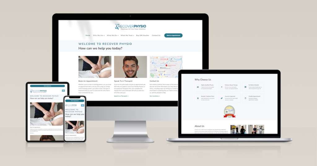 New website for Recover Physiotherapy designed by Clarity Digital
