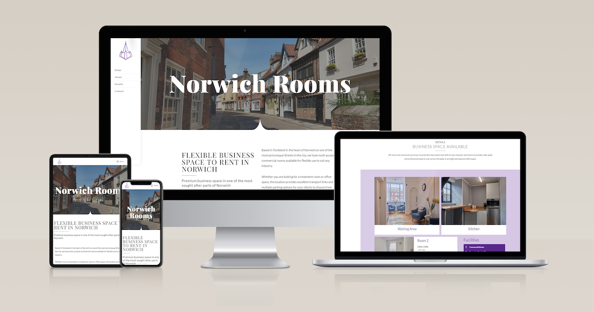 New website for Norwich Rooms designed by Clarity Digital