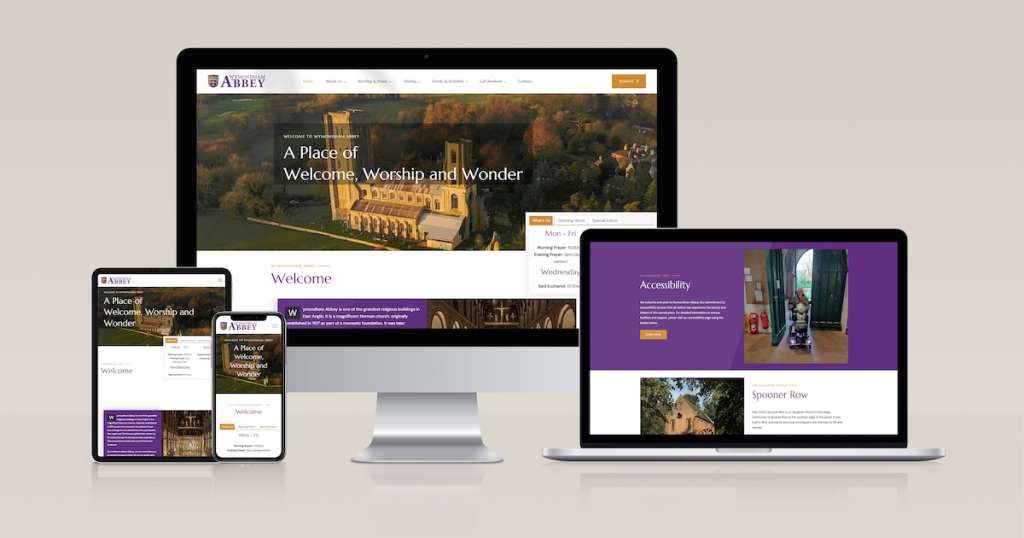 New website for Wymondham Abbey designed and developed by Clarity Digital